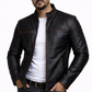 Men's New F&R Distressed  Black Vintage Look Biker Leather Jacket