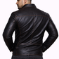 Men's New F&R Distressed  Black Vintage Look Biker Leather Jacket