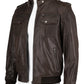 Men's Brown Bomber Real Leather Jacket | Majestic Leather — front view | Majestic Leather UK