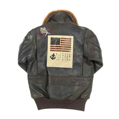 Men's G-1 Flight Bomber — back view | Majestic Leather UK