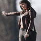 Women Biker - Selena Gomez Fundamentals of Caring Maroon Leather Jacket — back view | Majestic Leather UK