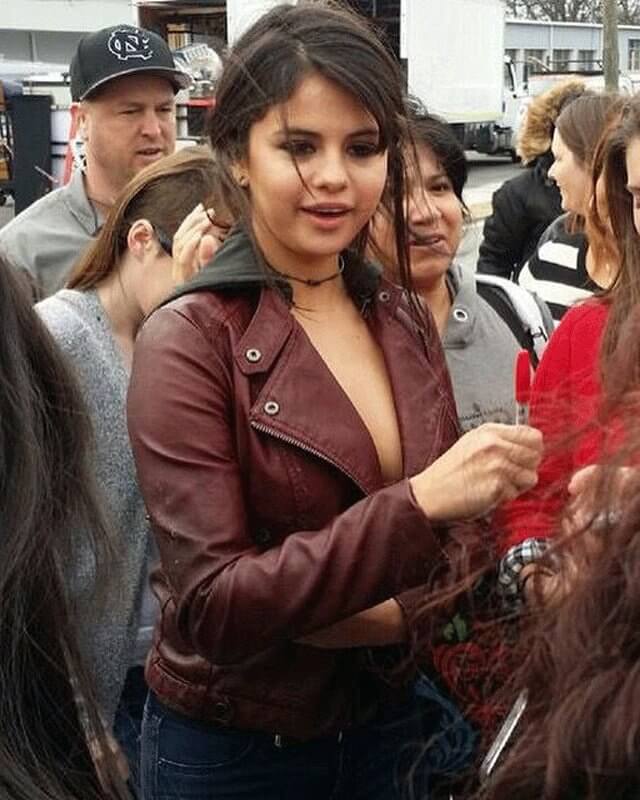 Women Biker - Selena Gomez Fundamentals of Caring Maroon Leather Jacket — product detail | Majestic Leather UK