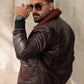 Men's Bomber Brown Cowhide Leather Jacket | Majestic Leather — interior lining | Majestic Leather UK