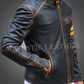 Men's PD-3 Black Biker Vintage Motorcycle Distressed Cafe Racer Leather Jacket | Majestic Leather Majestic Leather