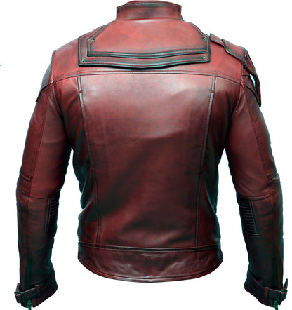Men Guardians of the Galaxy 2 Star Lord Chris | Majestic Leather — back view | Majestic Leather UK