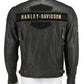 Mens Distress Black Biker Real Leather Jacket | Majestic Leather — side profile | Majestic Leather UK