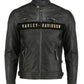 Mens Distress Black Biker Real Leather Jacket | Majestic Leather — front view | Majestic Leather UK
