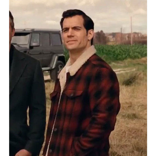 Henry Cavil Justice League Checked Jacket | Majestic Leather — front view | Majestic Leather UK