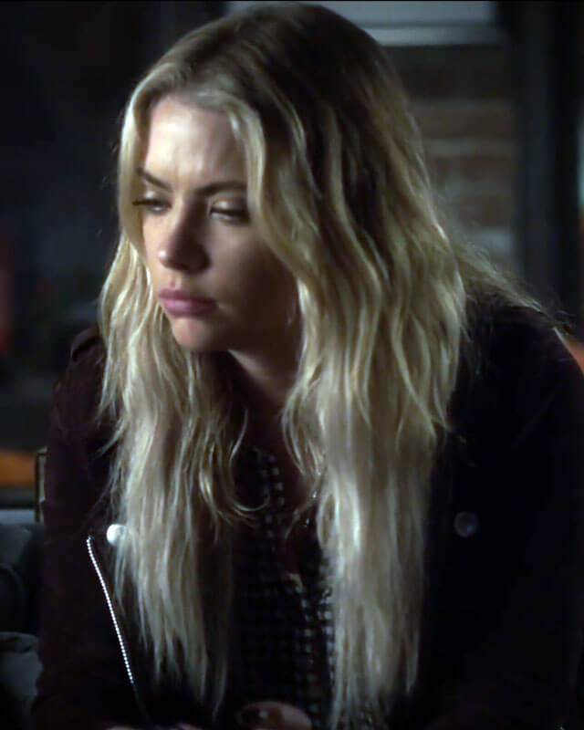 Women Biker - Pretty Little Liars Hanna Marin Suede Biker Jacket — interior lining | Majestic Leather UK