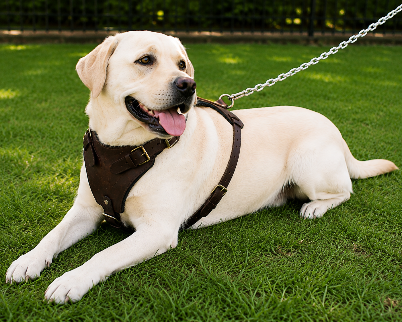 Crazy Horse Brown Belt Style Buckles Leather Dog Harness | Majestic Leather Majestic Leather