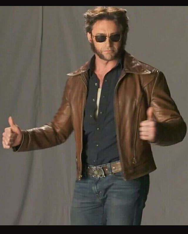 Wolverine Logan Brown Leather Jacket | Majestic Leather — collar detail | Majestic Leather UK