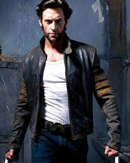 X-Men Origins: Wolverine Hugh Jackman Leather Jacket | Majestic Leather — back view | Majestic Leather UK