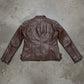 Women Biker - Resident Evil Requiem Grace Ashcroft Brown Leather Jacket — interior lining | Majestic Leather UK