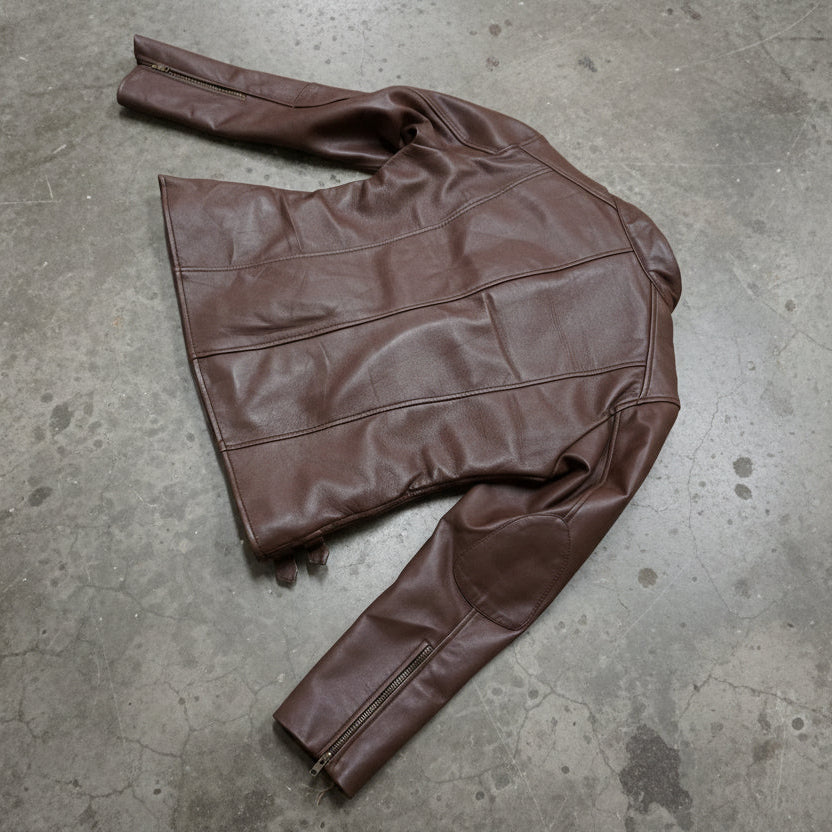 Women Biker - Resident Evil Requiem Grace Ashcroft Brown Leather Jacket — sleeve detail | Majestic Leather UK