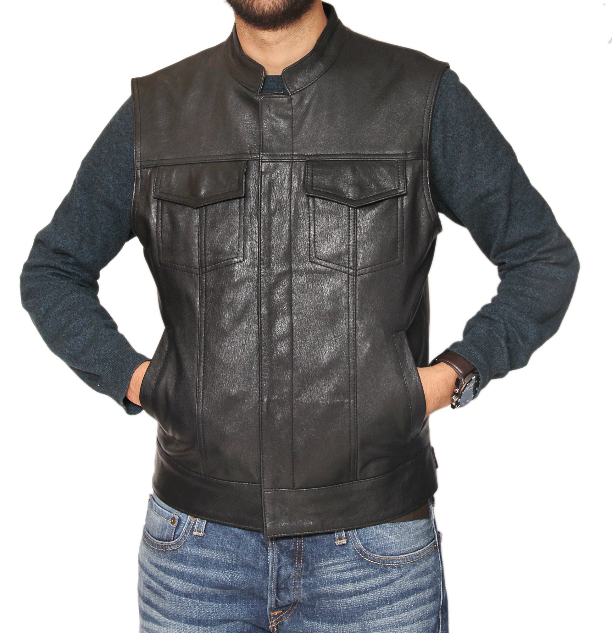 Walking Dead David Morrissey (Governor) Quilted Vest | Majestic Leather Majestic Leather