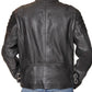 Men's Black Genuine Leather Biker Jacket with Quilted Shoulders | Majestic Leather Majestic Leather