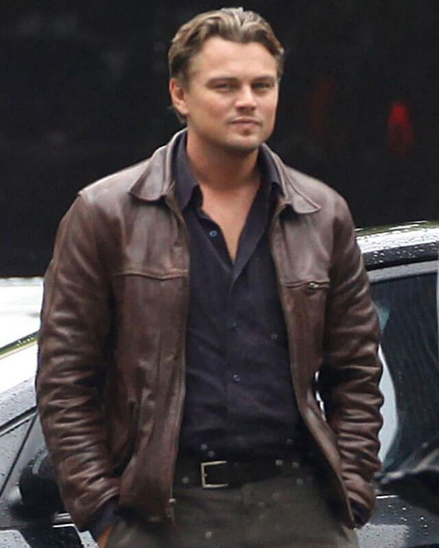 Inception Leonardo DiCaprio Leather Jacket | Majestic Leather — collar detail | Majestic Leather UK