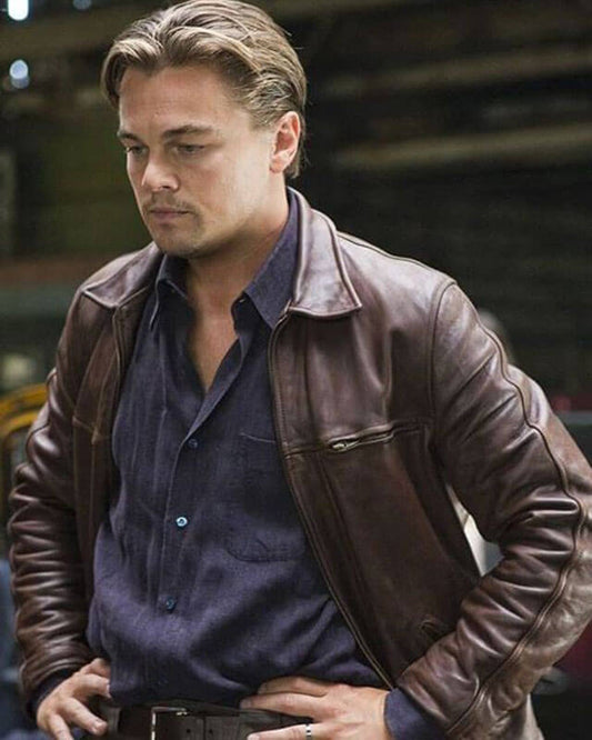 Inception Leonardo DiCaprio Leather Jacket | Majestic Leather — front view | Majestic Leather UK