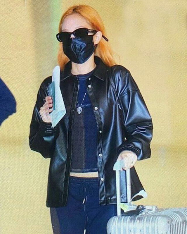 Women Biker - Blackpink Jennie Kim Black Leather Jacket — side profile | Majestic Leather UK