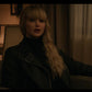 Women Biker - Red Sparrow Jennifer Lawrence Black Leather Jacket — sleeve detail | Majestic Leather UK