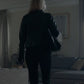 Women Biker - Red Sparrow Jennifer Lawrence Black Leather Jacket — collar detail | Majestic Leather UK