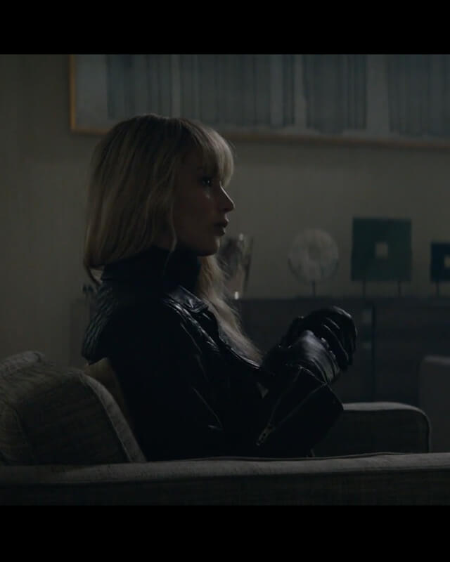 Women Biker - Red Sparrow Jennifer Lawrence Black Leather Jacket — interior lining | Majestic Leather UK