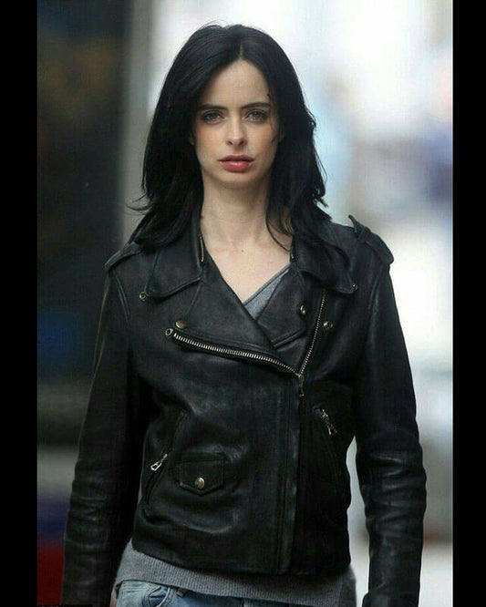 Women Biker - Jessica Jones Biker Leather Jacket — front view | Majestic Leather UK