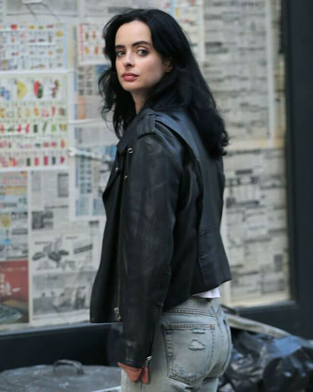 Women Biker - Jessica Jones Biker Leather Jacket — sleeve detail | Majestic Leather UK