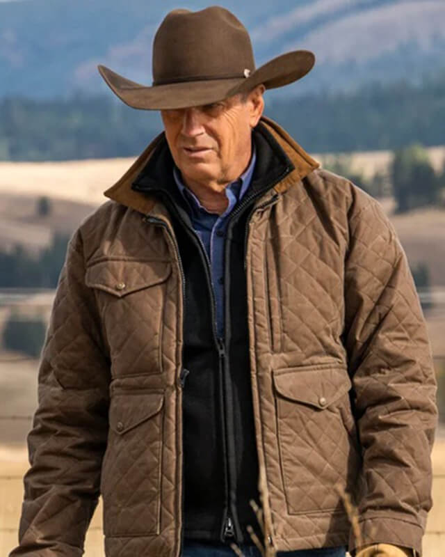 Yellowstone John Dutton Brown Jacket | Majestic Leather — front view | Majestic Leather UK
