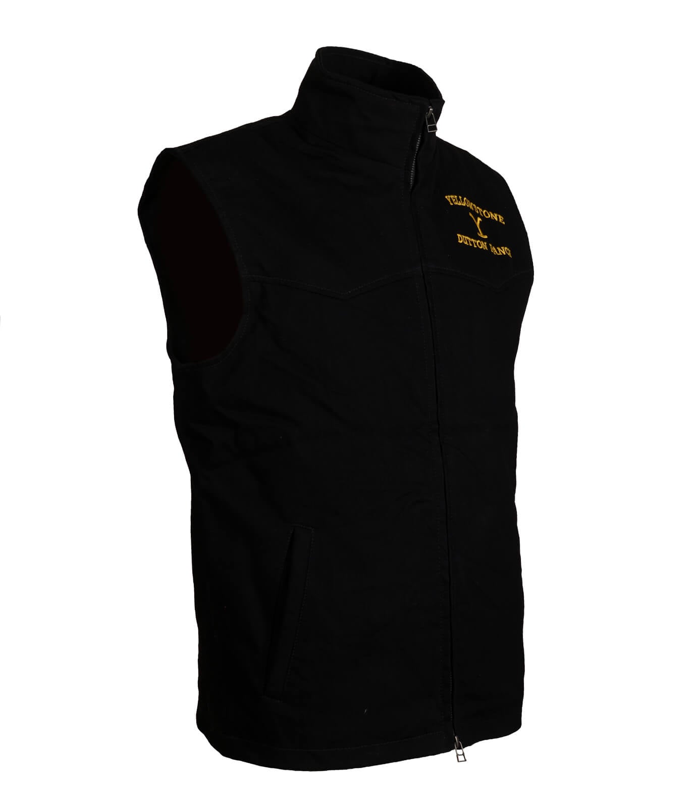 Yellowstone Dutton Ranch Black Vest | Majestic Leather — side profile | Majestic Leather UK
