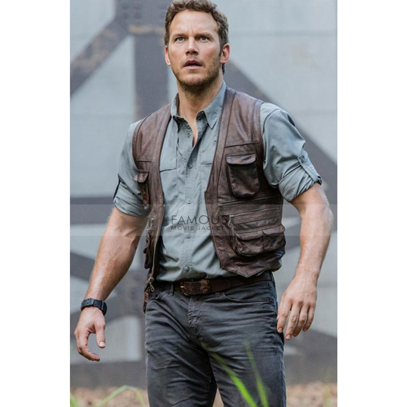 Men's Leather Vest — back view | Majestic Leather UK