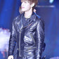 Women Biker - BTS Kim Taehyung Black Leather Jacket — collar detail | Majestic Leather UK