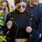 Women Biker - Kylie Jenner Suede Biker Jacket — back view | Majestic Leather UK