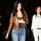 Women Biker - Kylie Jenner Brown Biker Leather Jacket — back view | Majestic Leather UK