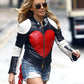 Women Biker - Kylie Minogue Time Bomb Heart Jacket — front view | Majestic Leather UK