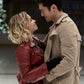 Women Biker - Last Christmas Emilia Clarke Red Leather Jacket — collar detail | Majestic Leather UK