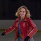 Women Biker - Last Christmas Emilia Clarke Red Leather Jacket — side profile | Majestic Leather UK