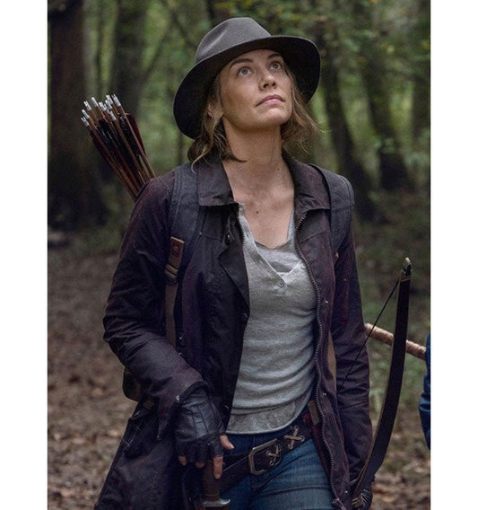 The Walking Dead Maggie Rhee Brown Jacket | Majestic Leather — front view | Majestic Leather UK