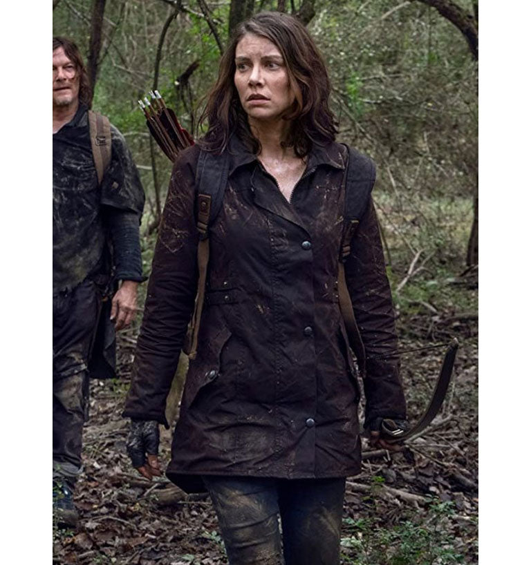 The Walking Dead Maggie Rhee Brown Jacket | Majestic Leather — back view | Majestic Leather UK