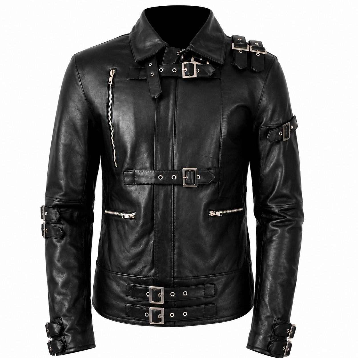 Men's Michael Jackson New Movie Black Bad Leather — front view | Majestic Leather UK