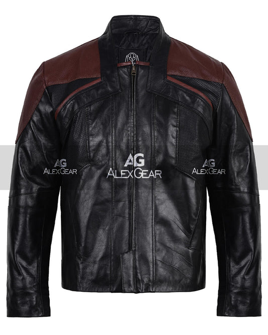 Women Biker - Star Trek Picard Captain William Riker Leather Jacket — front view | Majestic Leather UK