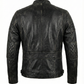 Biker Cafe Racer Black Leather Jacket ABD-706 | Majestic Leather — collar detail | Majestic Leather UK