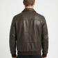 Men's Aviator A-2 Brown Real Leather Jacket style - 420 | Majestic Leather — side profile | Majestic Leather UK