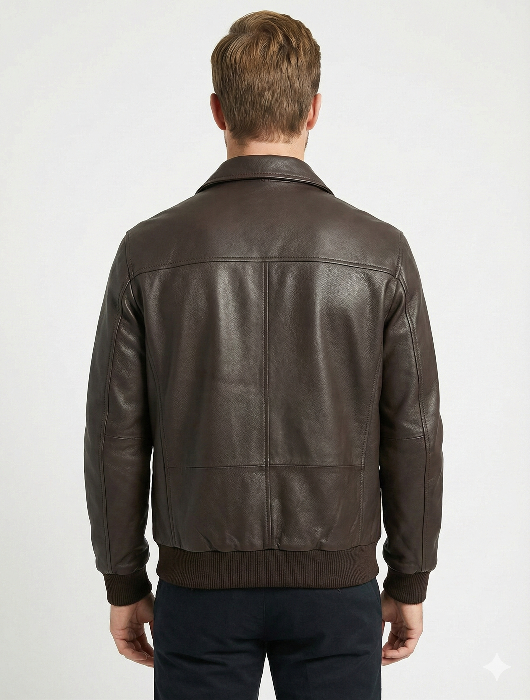 Men's Aviator A-2 Brown Real Leather Jacket style - 420 | Majestic Leather — side profile | Majestic Leather UK