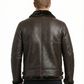 Men's Brown lambskin Leather with Synthetic Fur Lining Style-931 — side profile | Majestic Leather UK