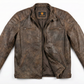 BJS Biker Cafe Racer Vintage Brown Leather Jacket | Majestic Leather — interior lining | Majestic Leather UK