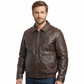 Men’s Distress Brown Real Leather Jacket Style-814 | Majestic Leather — front view | Majestic Leather UK
