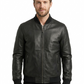 Men's Real Leather Bomber Jacket Style - 1070 | Majestic Leather — front view | Majestic Leather UK