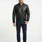 Men's Real Leather Bomber Jacket Style - 1070 | Majestic Leather — side profile | Majestic Leather UK