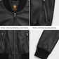 Men's Real Leather Bomber Jacket Style - 1070 | Majestic Leather — collar detail | Majestic Leather UK